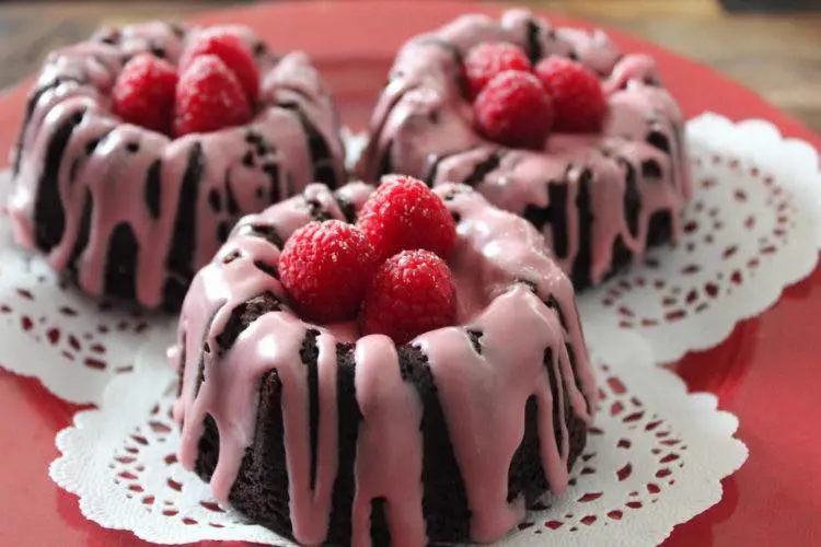 Chocolate raspberry mini bundt cakes by Christy's Cakes in Whiteville NC